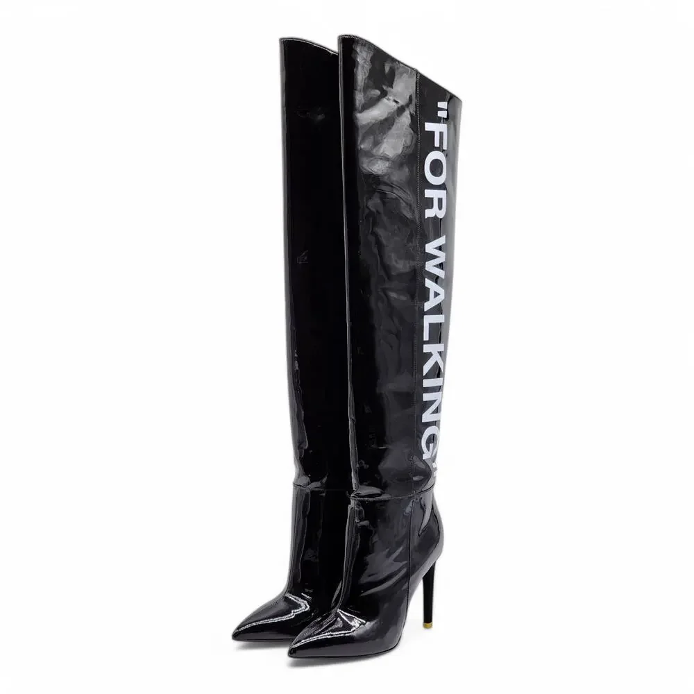 Off-White x Virgil Abloh For Walking Leather Boots 100mm - Black 35 4.5US $1425